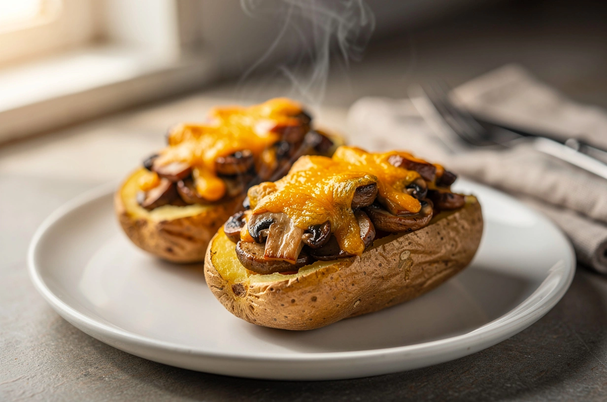 Papas Rellenas con Champiñones y Queso